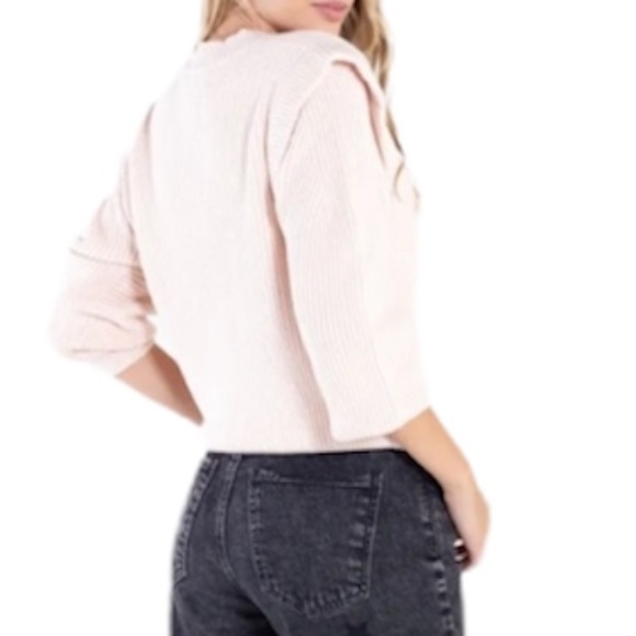NAF NAF Paris pale pink statement shoulder oversized pullover sweater 1 Small - Picture 4 of 13
